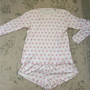 Women's Pink Heart Pajama Set
